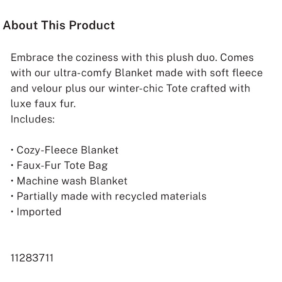 Victoria's Secret Cozy-Fleece Blanket and Faux-Fur Tote Duo - Picture 2 of 5